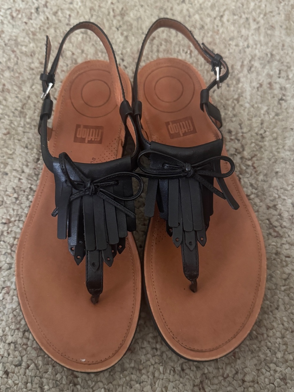 FitFlop black sandals size 8